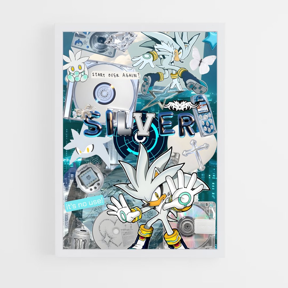 Poster Silver Sonic Adventure (vue 3)